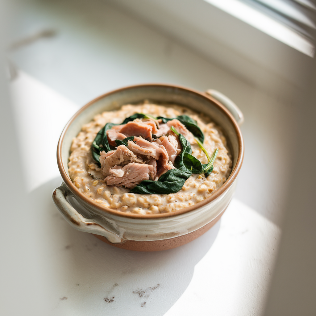 Savory Oats with Turkey & Spinach
