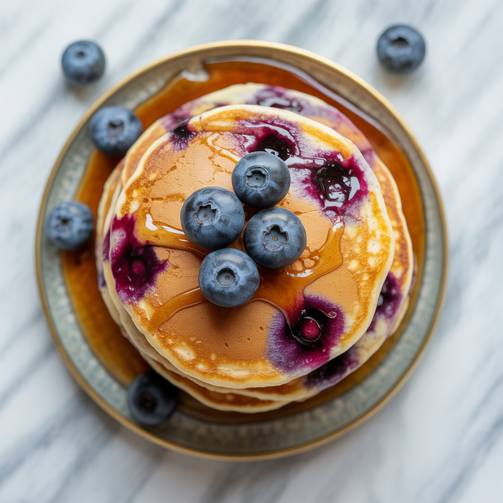 Blueberry Cottage Cheese Protein Pancakes