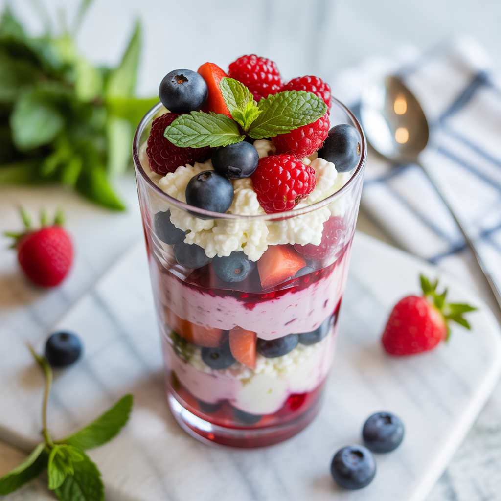 Cottage Cheese Summer Berry Parfait