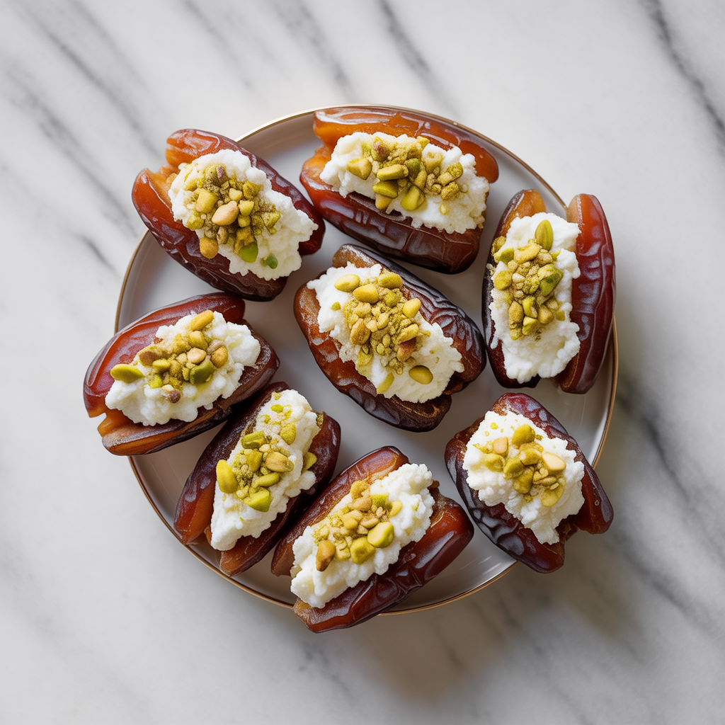 Vegan Cottage Cheese Stuffed Dates